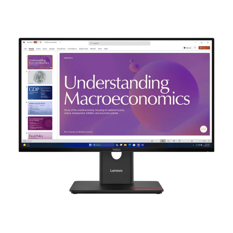24" Monitor Lenovo T24D-40, IPS 1920x1080 FHD, Negru