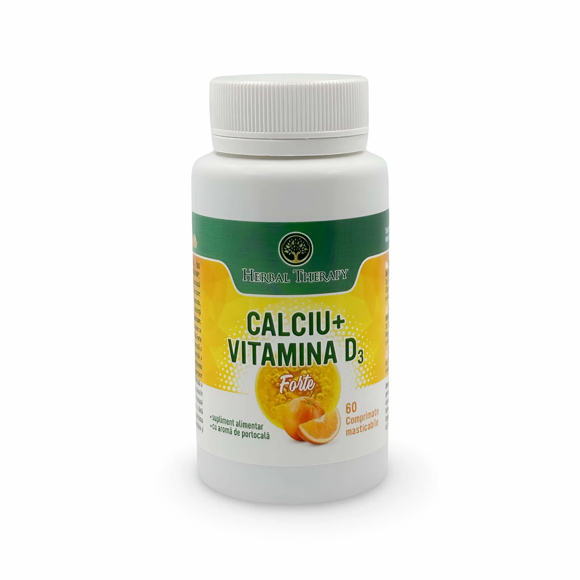 Calciu + Vitamina D3 Forte, 60 comprimate – Supliment alimentar pentru oase și dinți