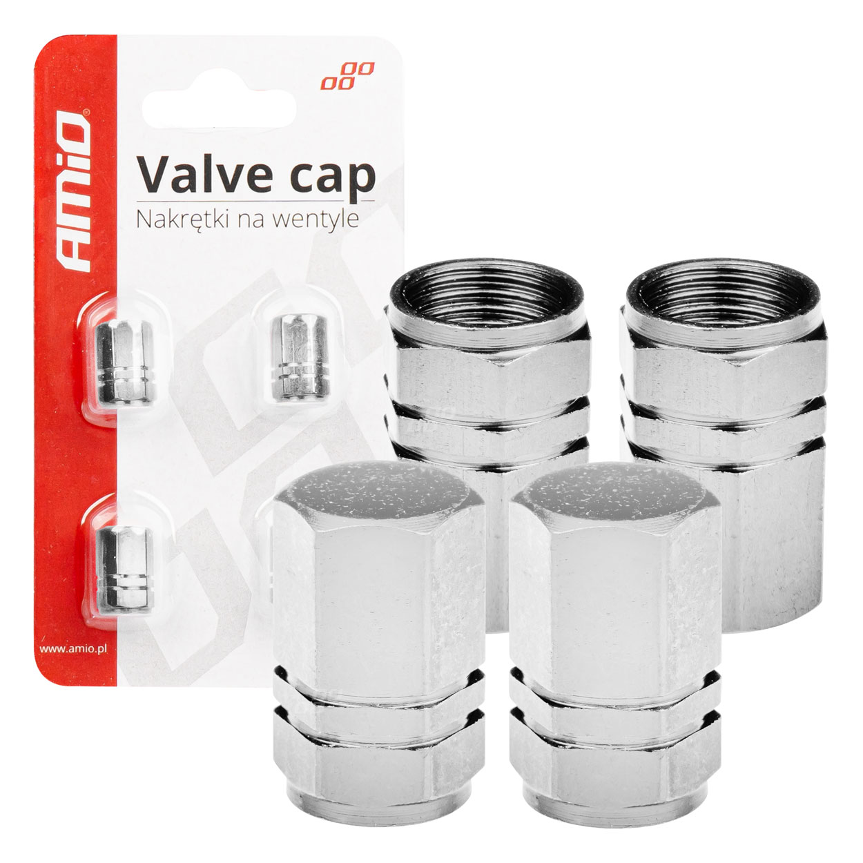 02236 Capace de supape din aluminiu argintiu 4 buc