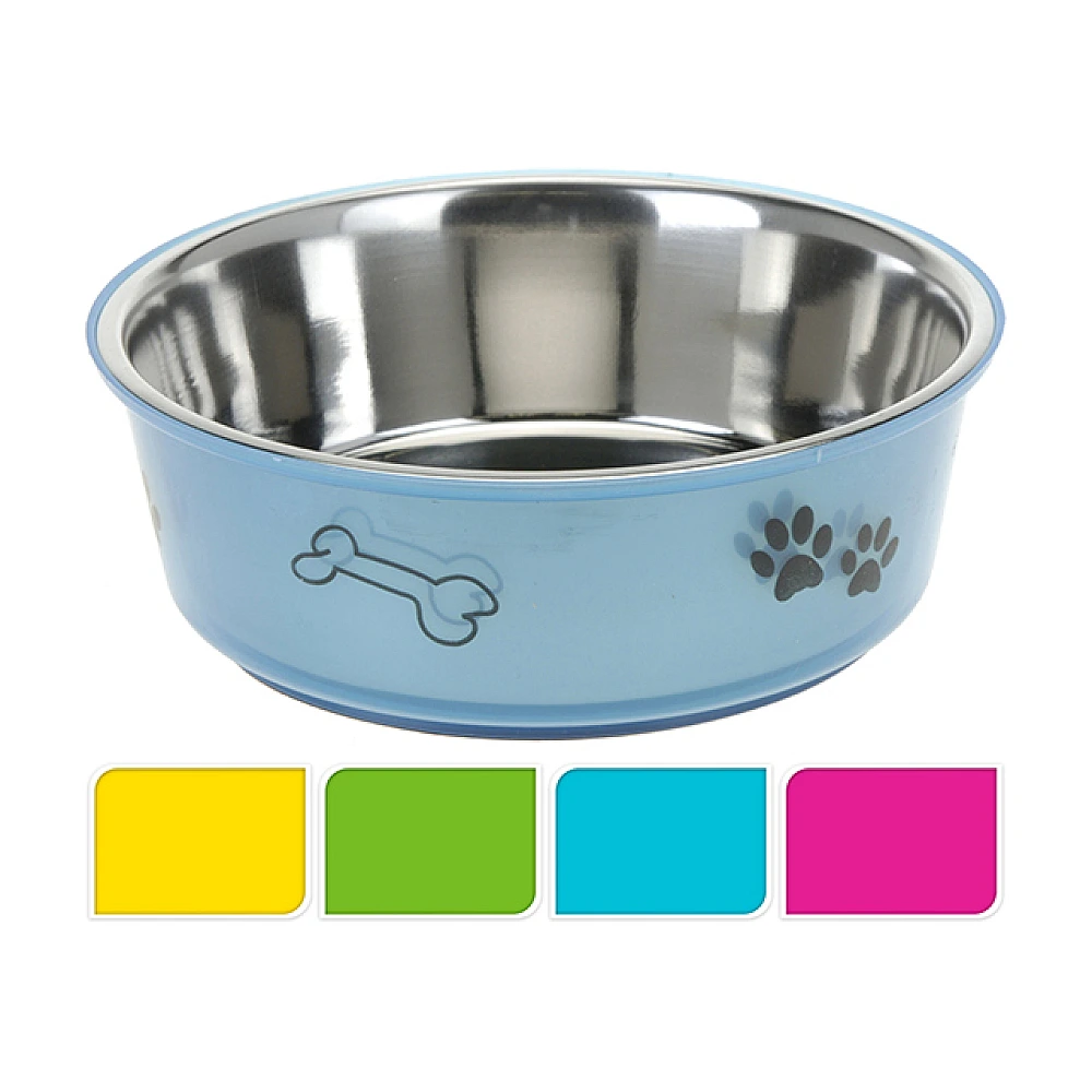 Castron pentru animale Pets 1.4l, 21.5cm, antiderapanta, albastru, inox