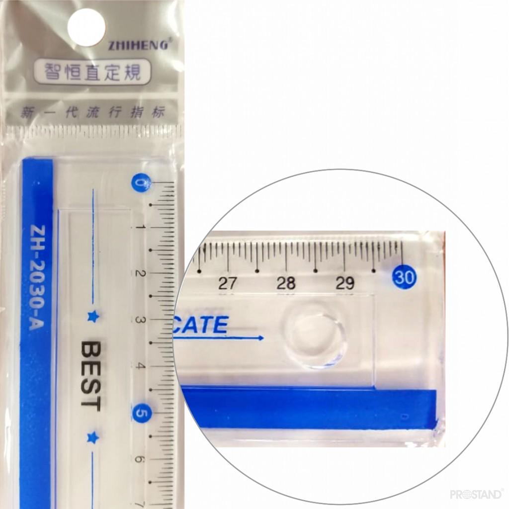 Rigla plastic transparent 30cm ZH-2030-A