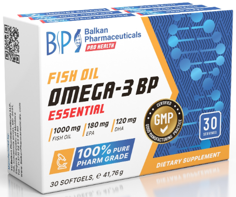 Omega-3 BP Essential Fish Oil 1000 mg, 30 capsule moi | Balkan Pharmaceuticals
