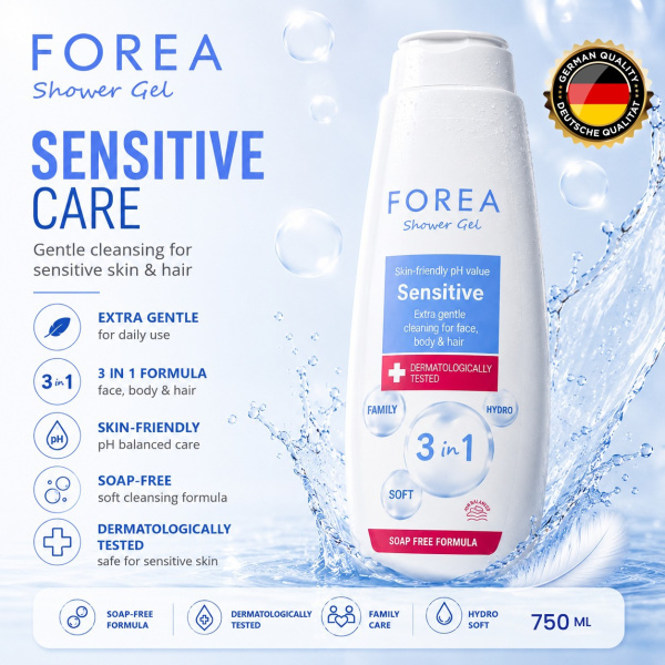 Gel de dus Forea Sensitive  3in1 - 750ml