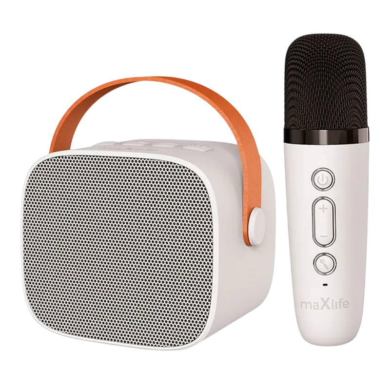 Microfon Karaoke Maxlife MXKS-100, Fără fir, Alb