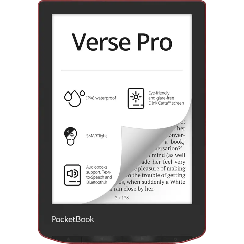 eBook Reader PocketBook Verse PRO 634, Roșu Pasiune