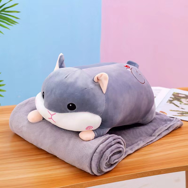 Jucărie de pluș hamster cu pătură (50 cm)