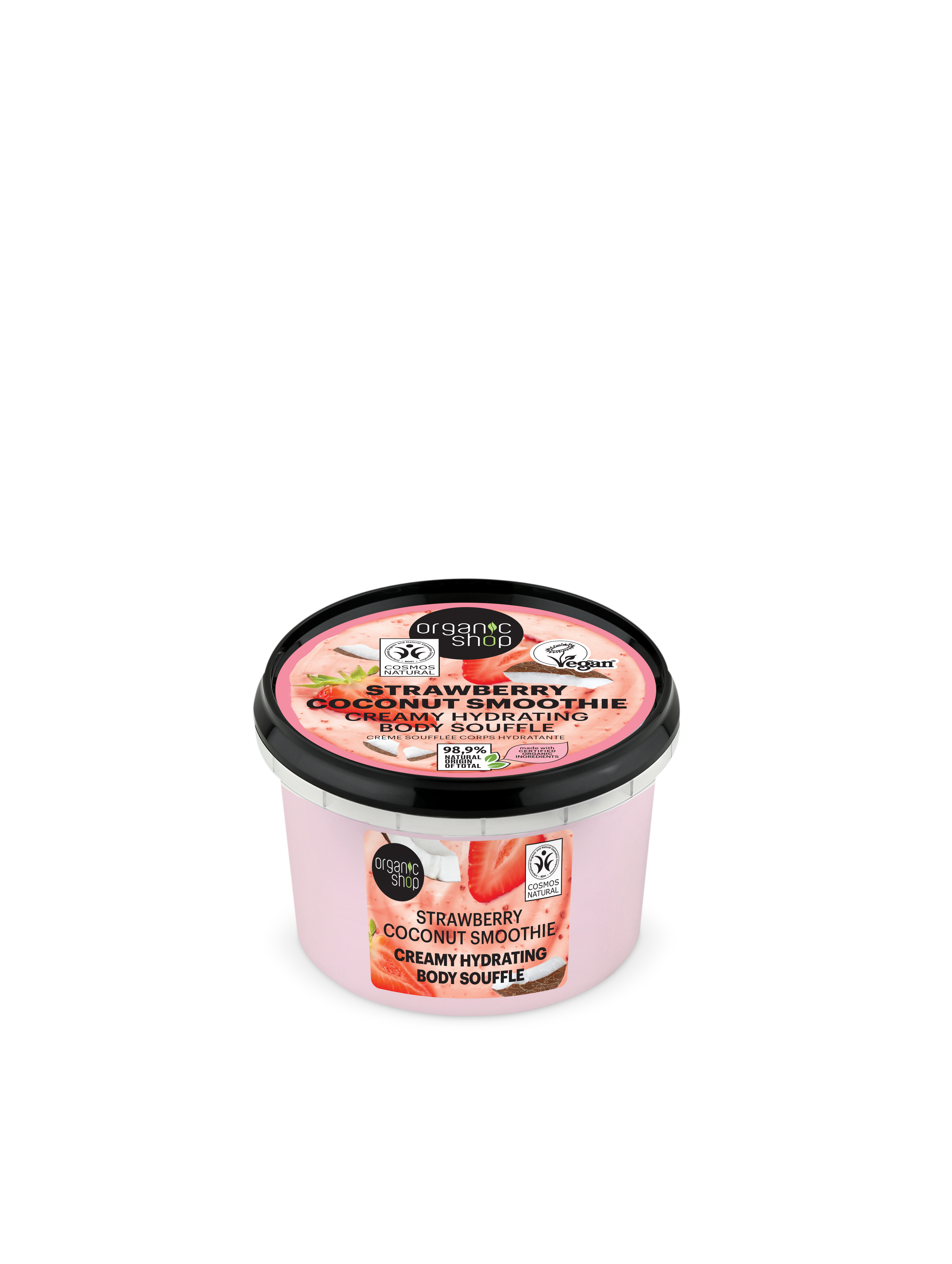 Organic Shop Sufleu de corp Smoothie cremos hidratant cu căpșuni și cocos 250ml