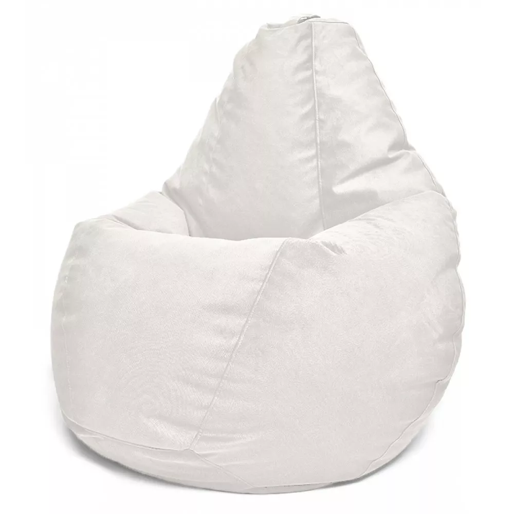 Fotoliu BeanBag din velur Maserrati, marimea "XL" culoarea alba