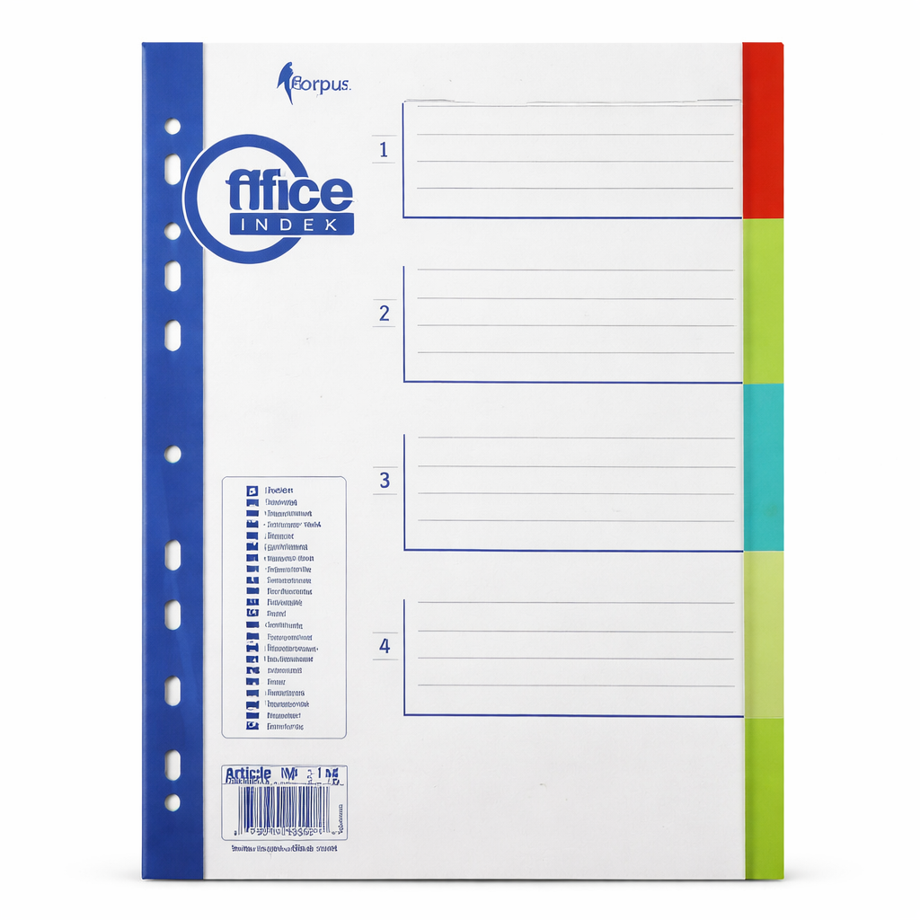 Index Separator Plastic A4 5 Culori, Set Separatoare Documente Nenumerotate, Organizator Biblioraft si Dosar pentru Birou, Scoala si Arhivare