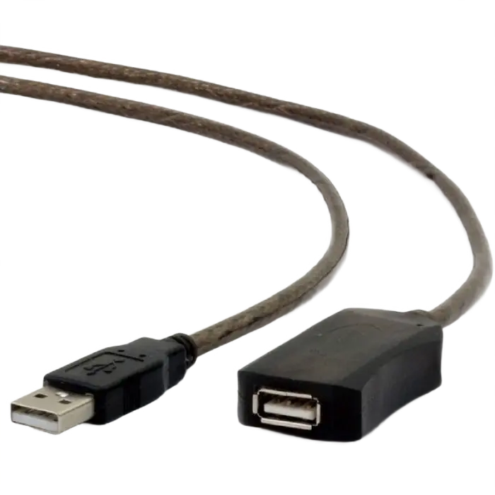 Cablu prelungitor Cablexpert UAE-01-10M, USB Type-A (F)/USB Type-A (F), 10m, Negru
