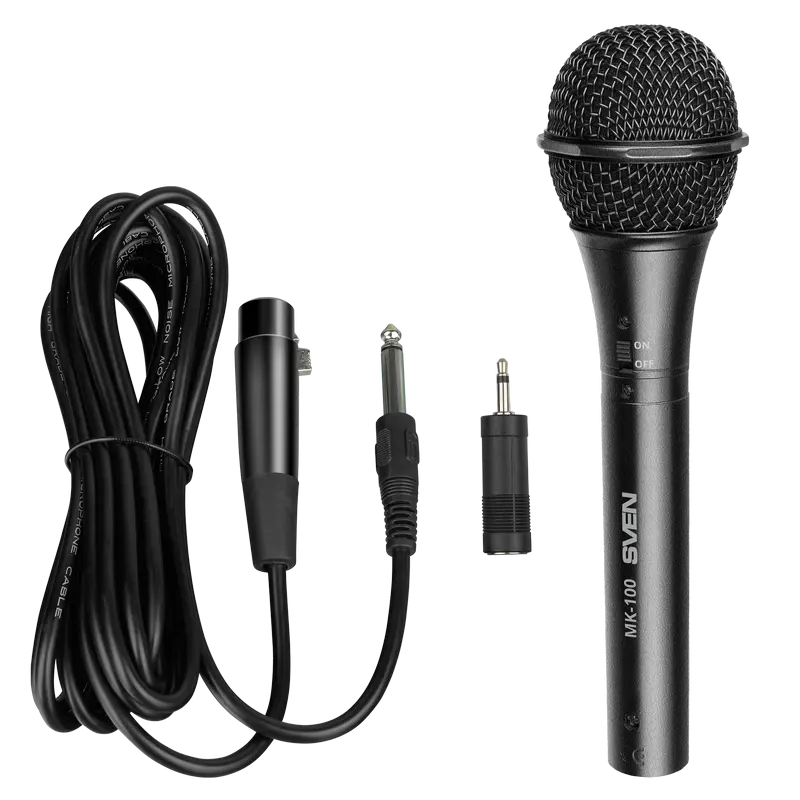 Microfon Karaoke SVEN MK-100, Cu fir, Negru
