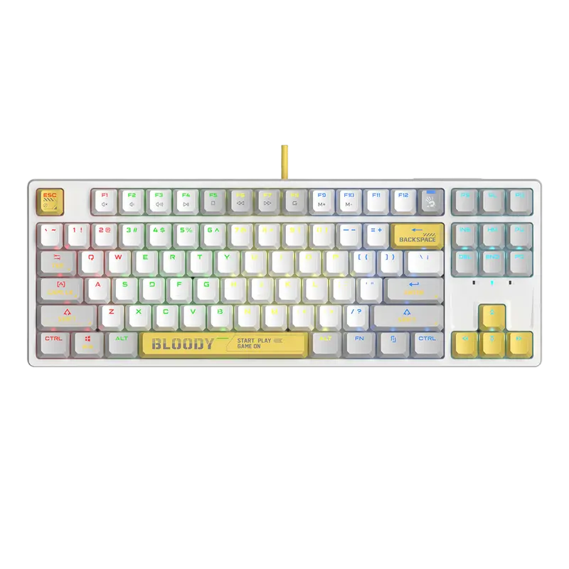 Tastatură Bloody S87, Cu fir, Alb