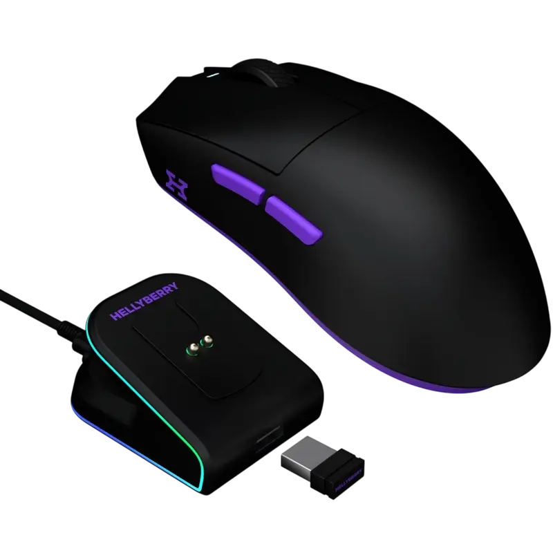 Gaming Mouse HATOR Hellyberry HM47, Negru  | Violet