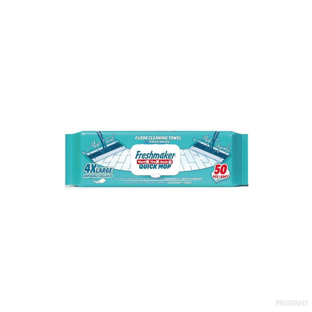 Servetele umede p/u podea Freshmaker Quick MOP XL 50 buc cu capac