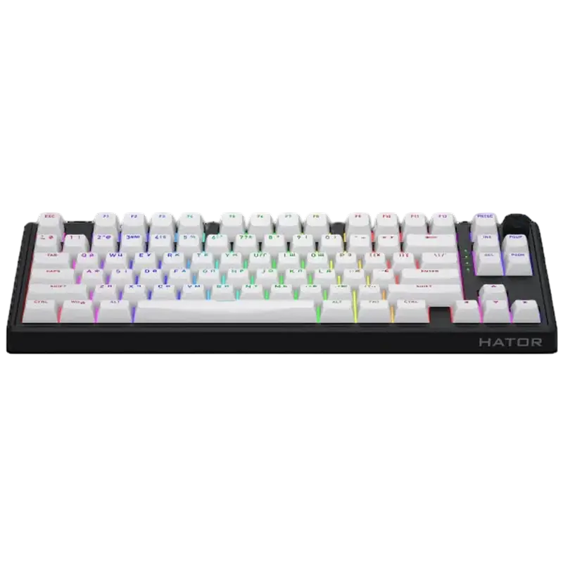 Tastatură HATOR Skyfall 80, Cu fir / Fără fir, Negru | Alb