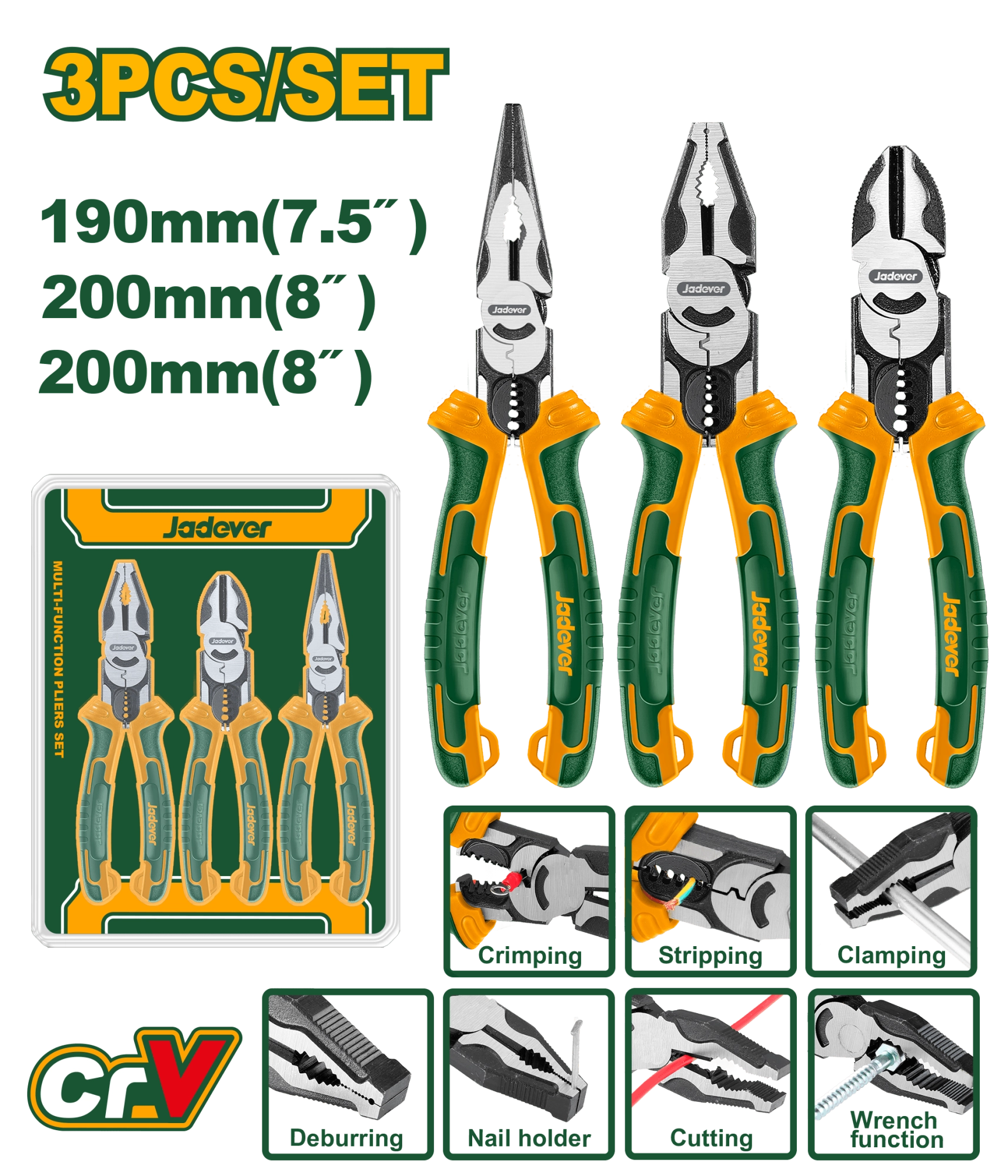 Set clești multifuncționali 7 în 1 (3 piese) Jadever