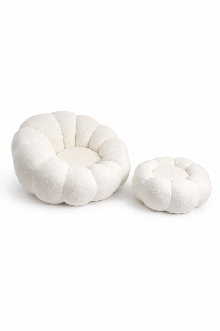 Fotoliu moale fără cadru „Pion” cu suport pentru picioare.