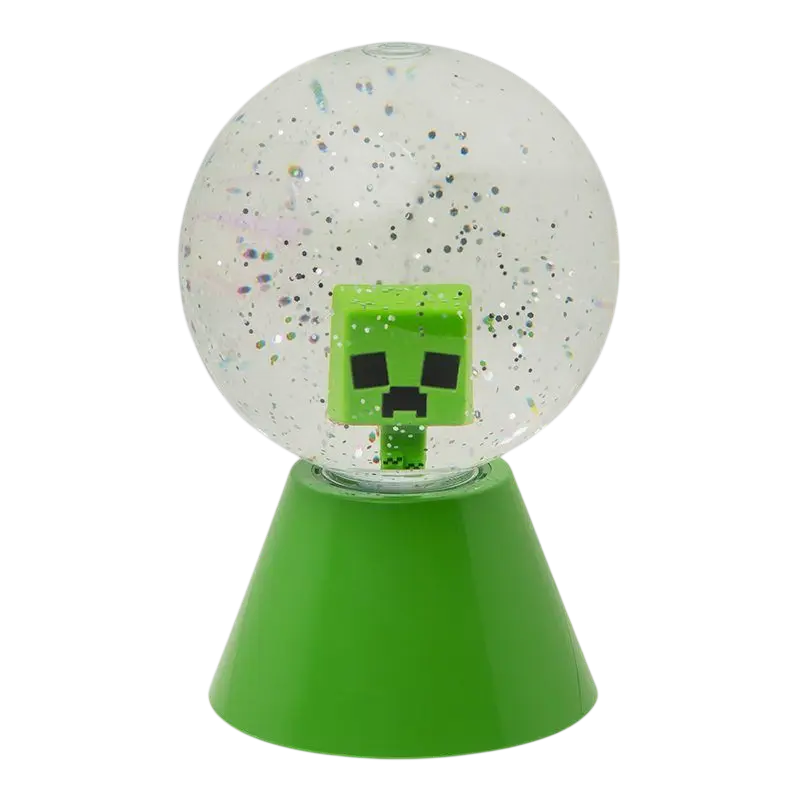 Lampă de noapte Paladone Minecraft LED Glitter Ball, Verde