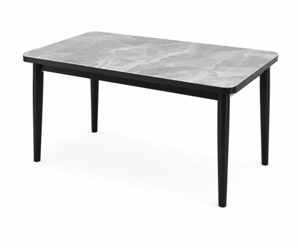 Masă de dining „Stone Grey” 120×70 cm, aspect marmură gri