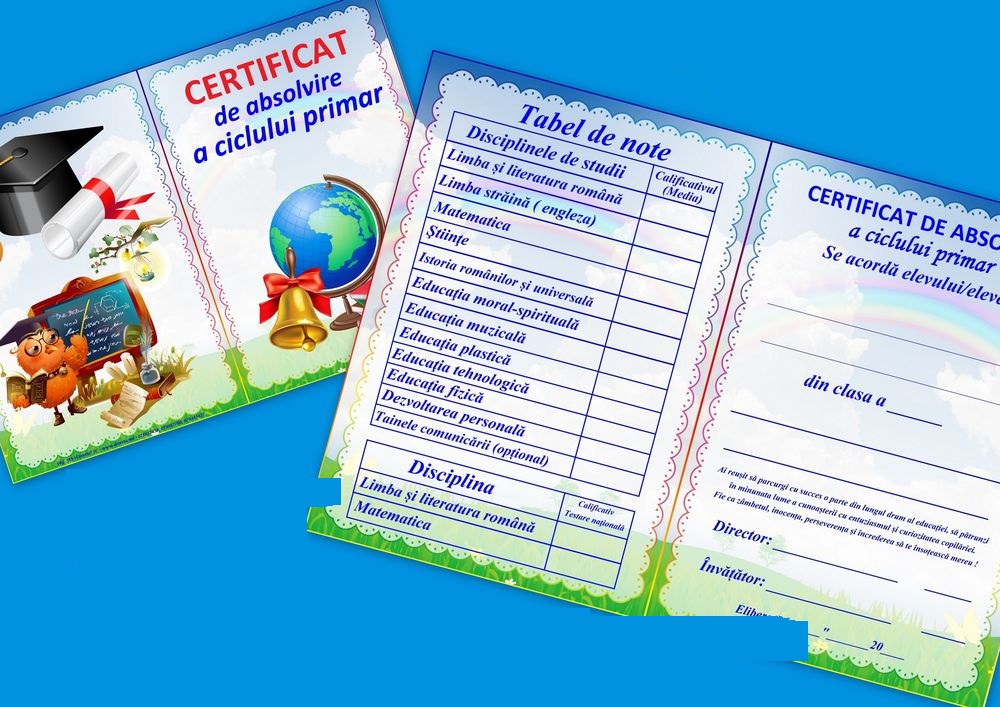 Certificat de absolvire a ciclului primar  art.DCL 19-1