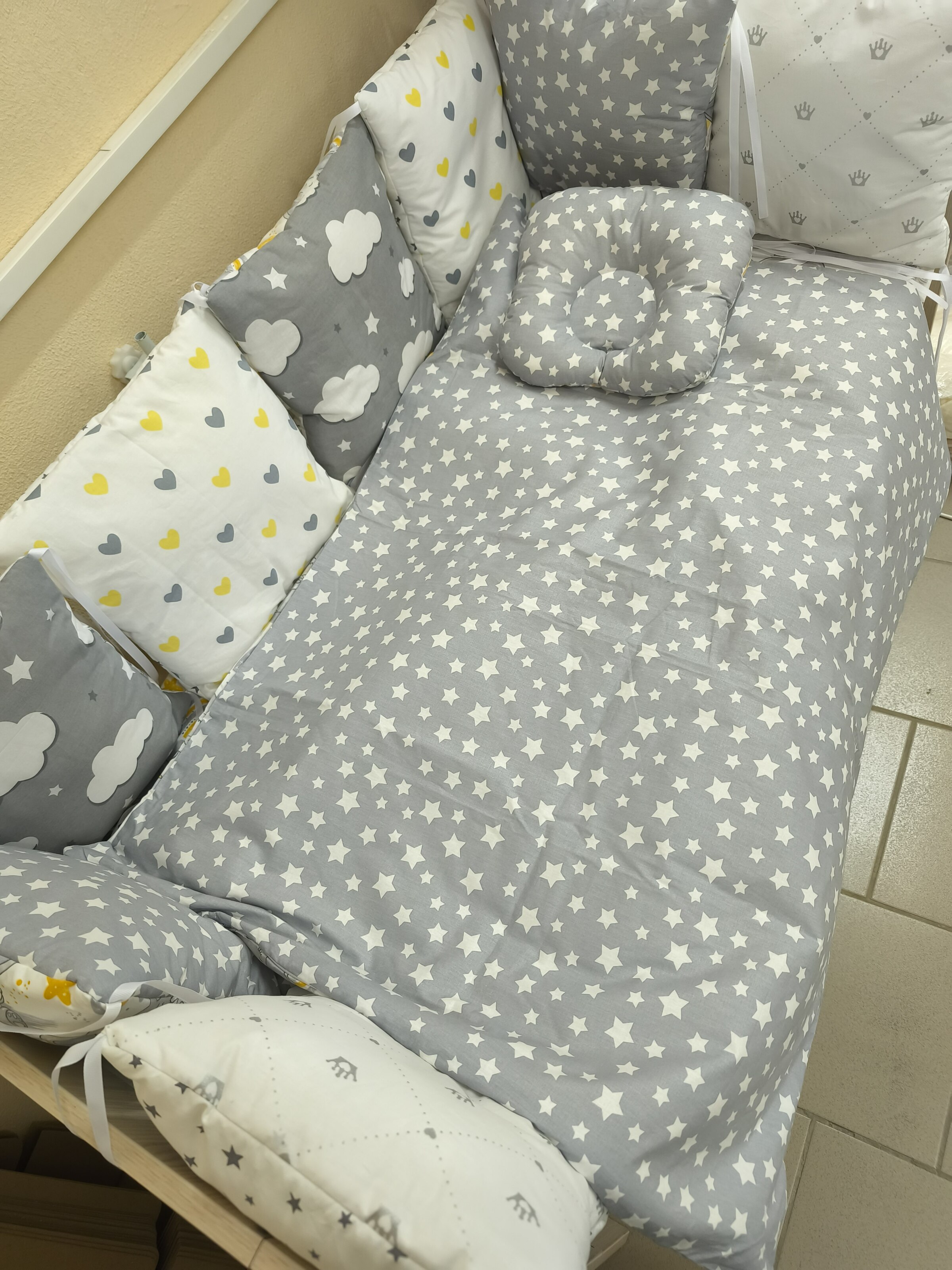 Set lingerie pentru patuc pentru patuc Pampy Grey Stars