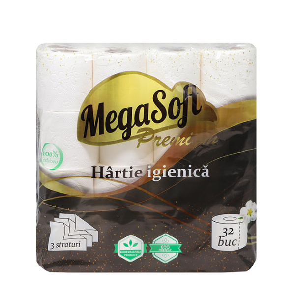 MegaSoft Hârtie igienică 32 role, 3 straturi
