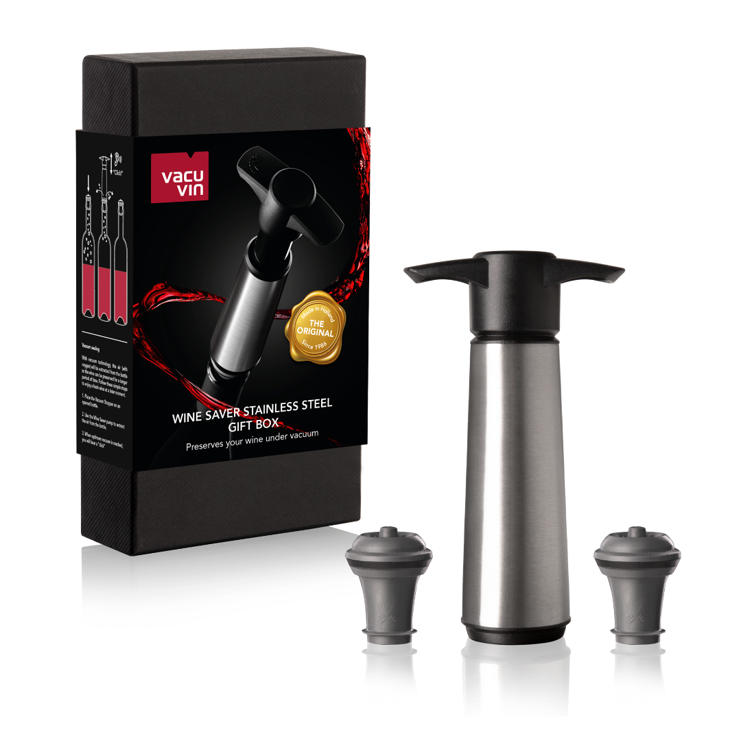 Vacu Vin Wine Saver Stainless Steel Gift Box