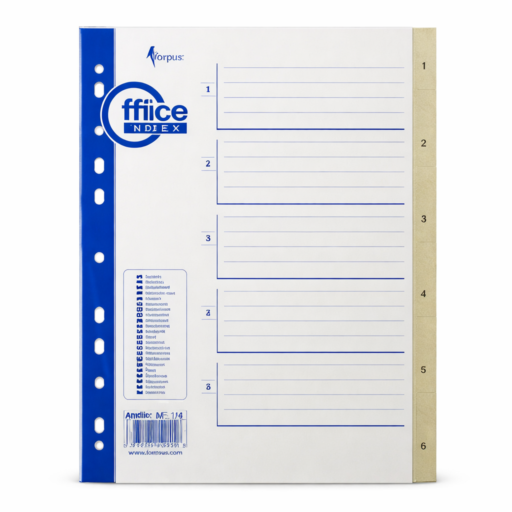 Index Separator Plastic A4 1-6, Set Separatoare Documente Numerotate, Organizator Biblioraft si Dosar pentru Birou, Scoala si Arhivare