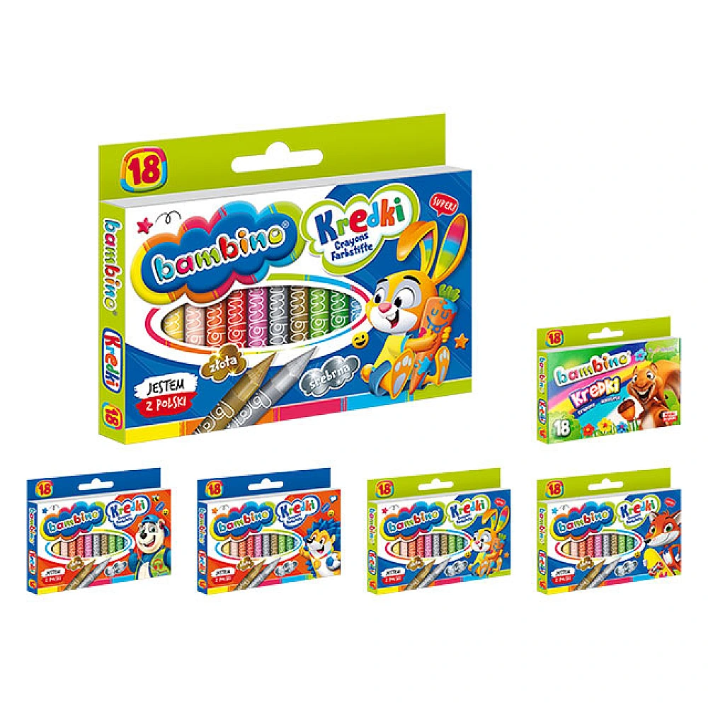 Set creioane colorate pastel 18buc Bambino