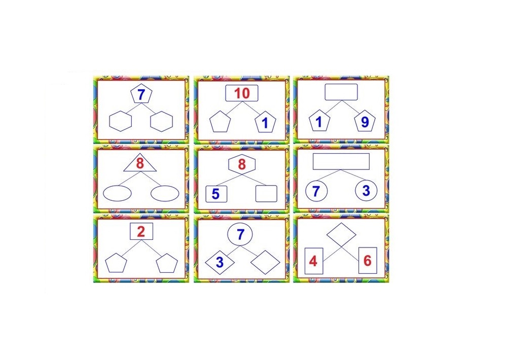 M-56 Joc cu jetoane Compunerea numerelor 1-10 - fişe p.completare