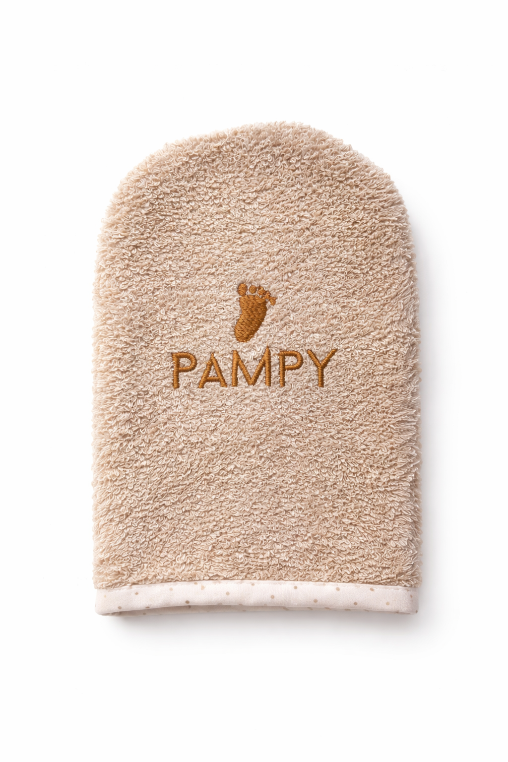 Manușă de baie din bumbac pentru bebeluși Pampy Bej