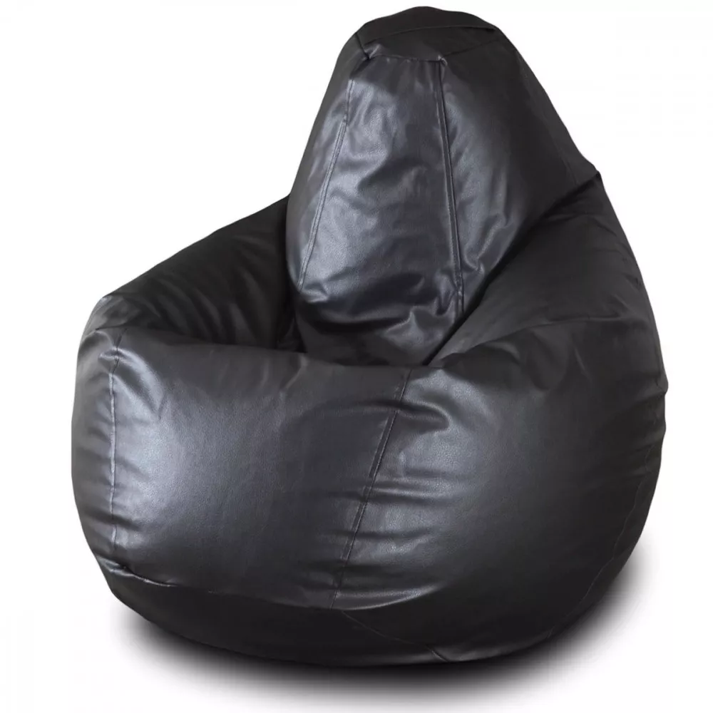 Fotoliu Bean Bag pară mărimea XL din ecopiele MAX culoarea neagră