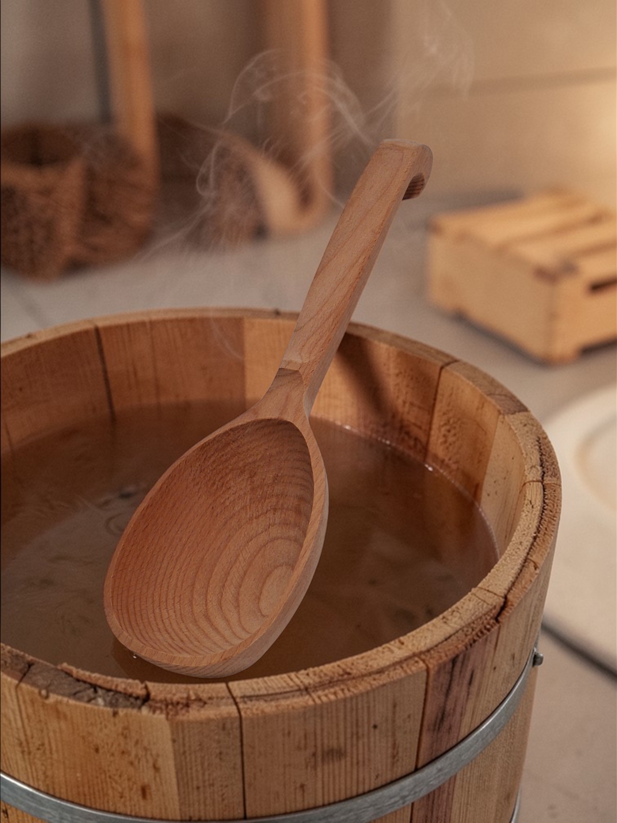 Polonic de baie din lemn.