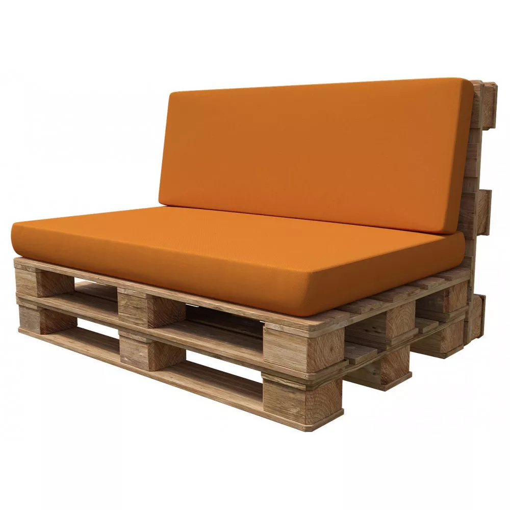 Perne portocalii pentru mobilier din paleți – stil vibrant