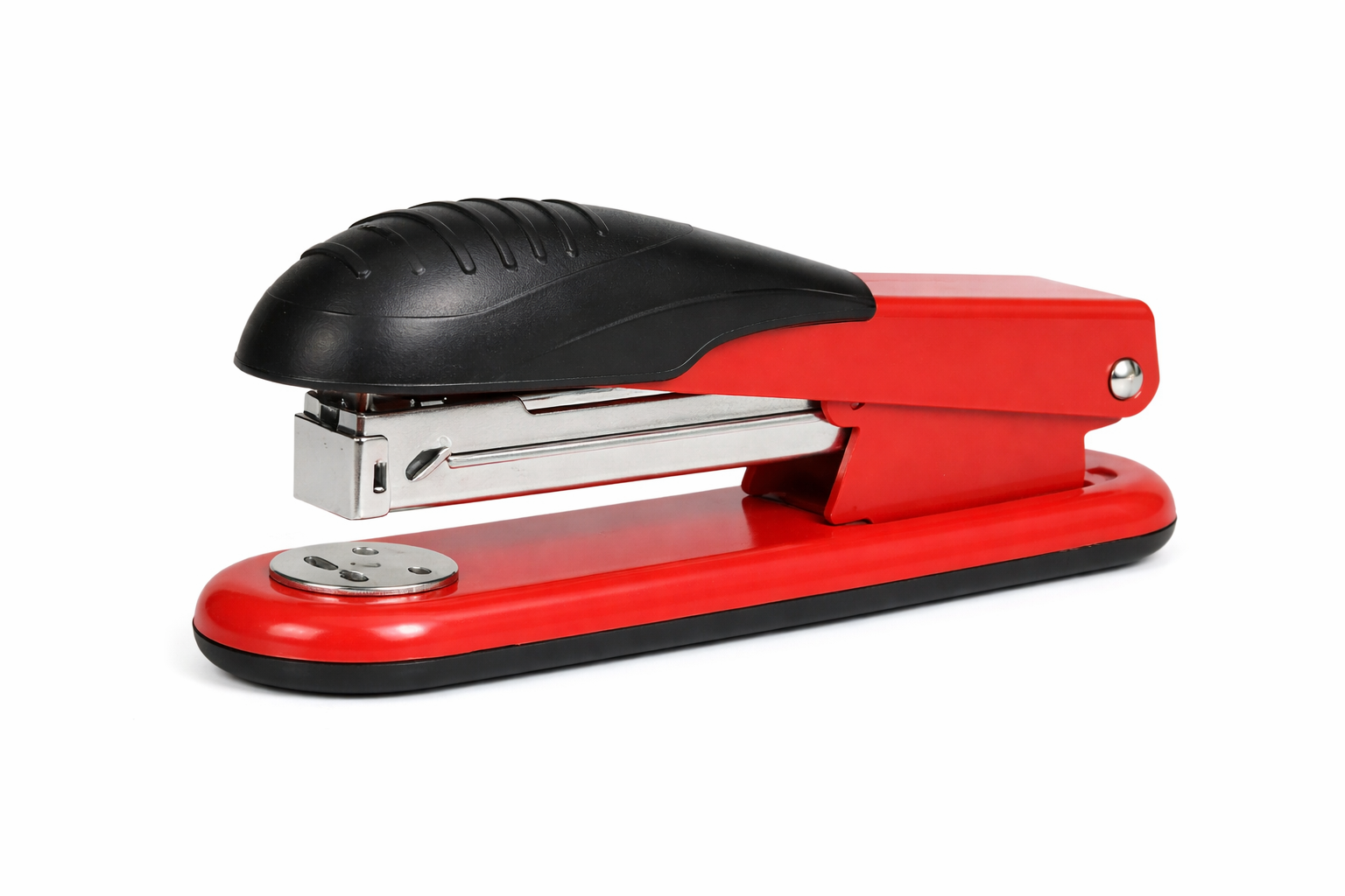 Capsator Scholz, 30 file, 65 mm, rosu, compatibil capse 24/6-26/6, capsator pentru scoala si birou