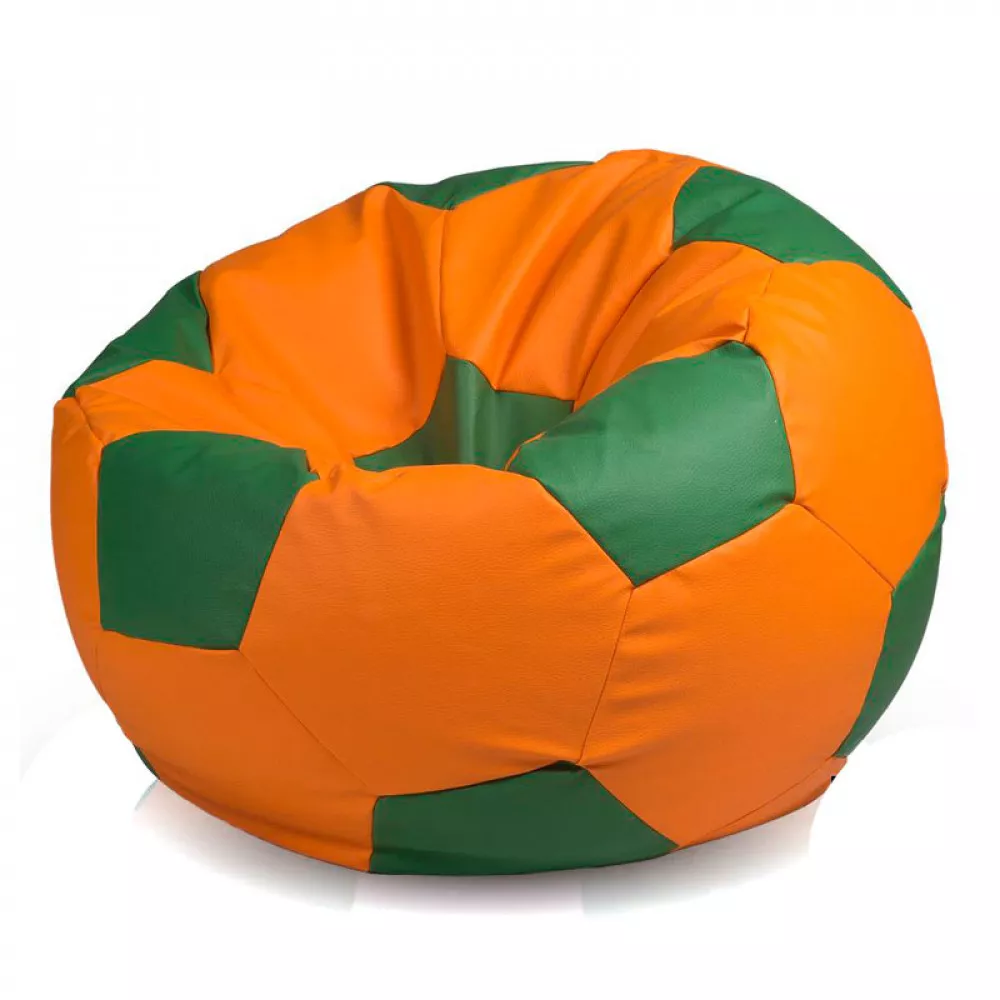 BeanBag Minge marimea"L",culoarea oranj cu verde inchis din ecopiele
