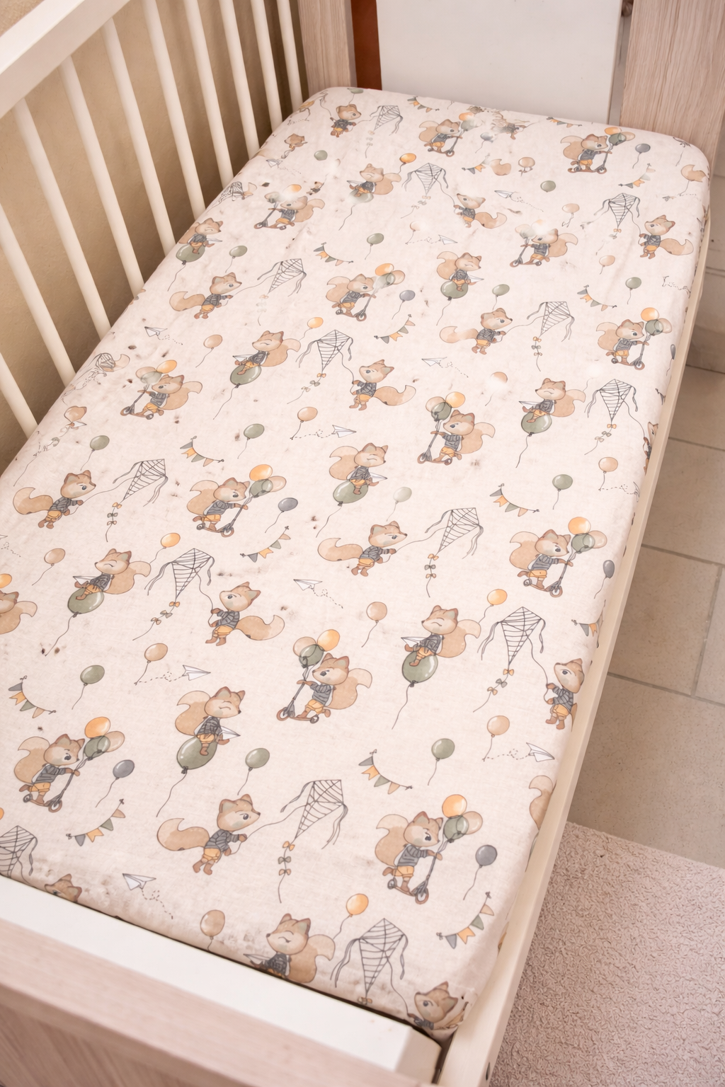 Cersaf elastic din bumbac pentru pătuc Bej Fox