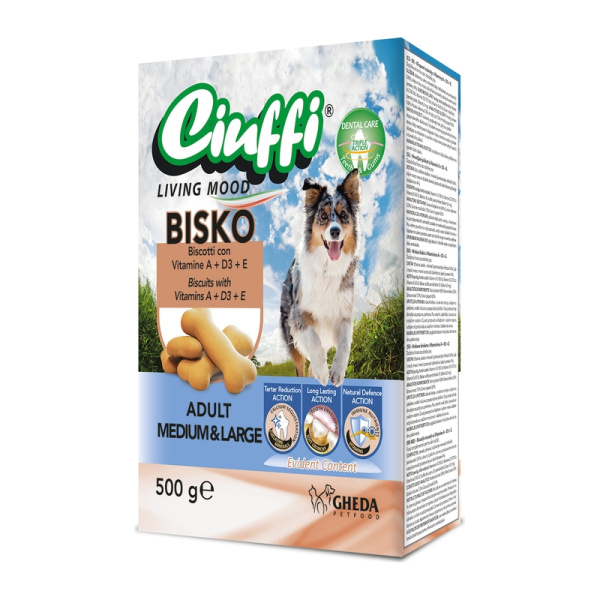 GHEDA Snack-uri pentru caini  Ciuffi Bisko 500 g