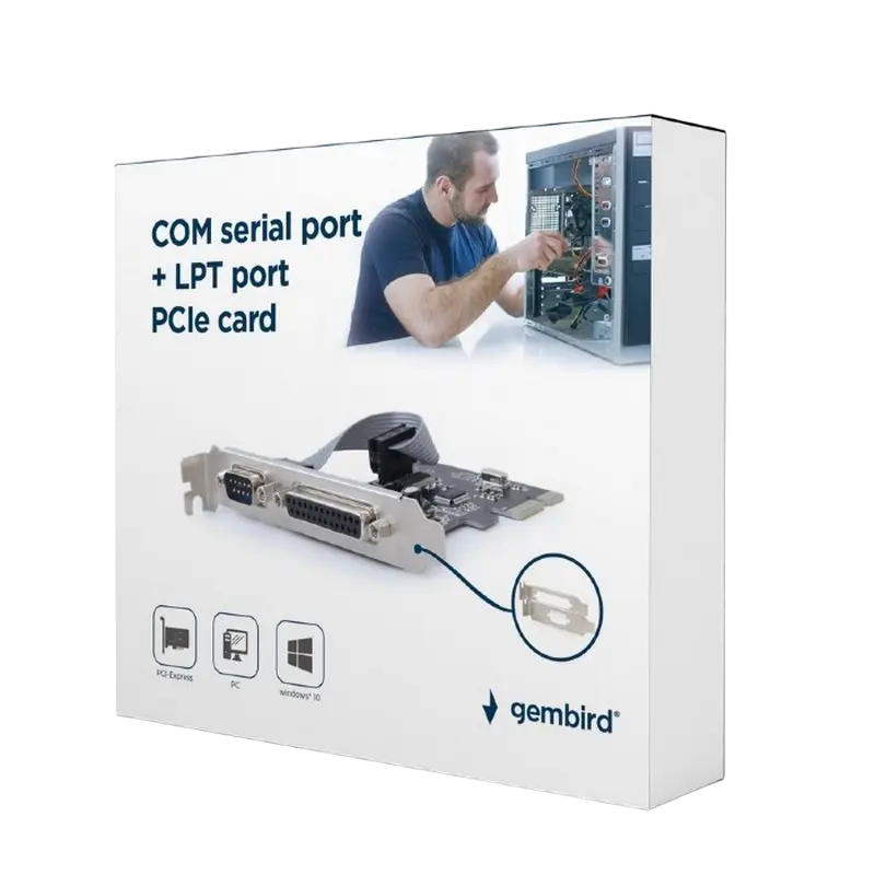 Placă de extensie PCI-Express Gembird PEX-COMLPT-01, Multicolor