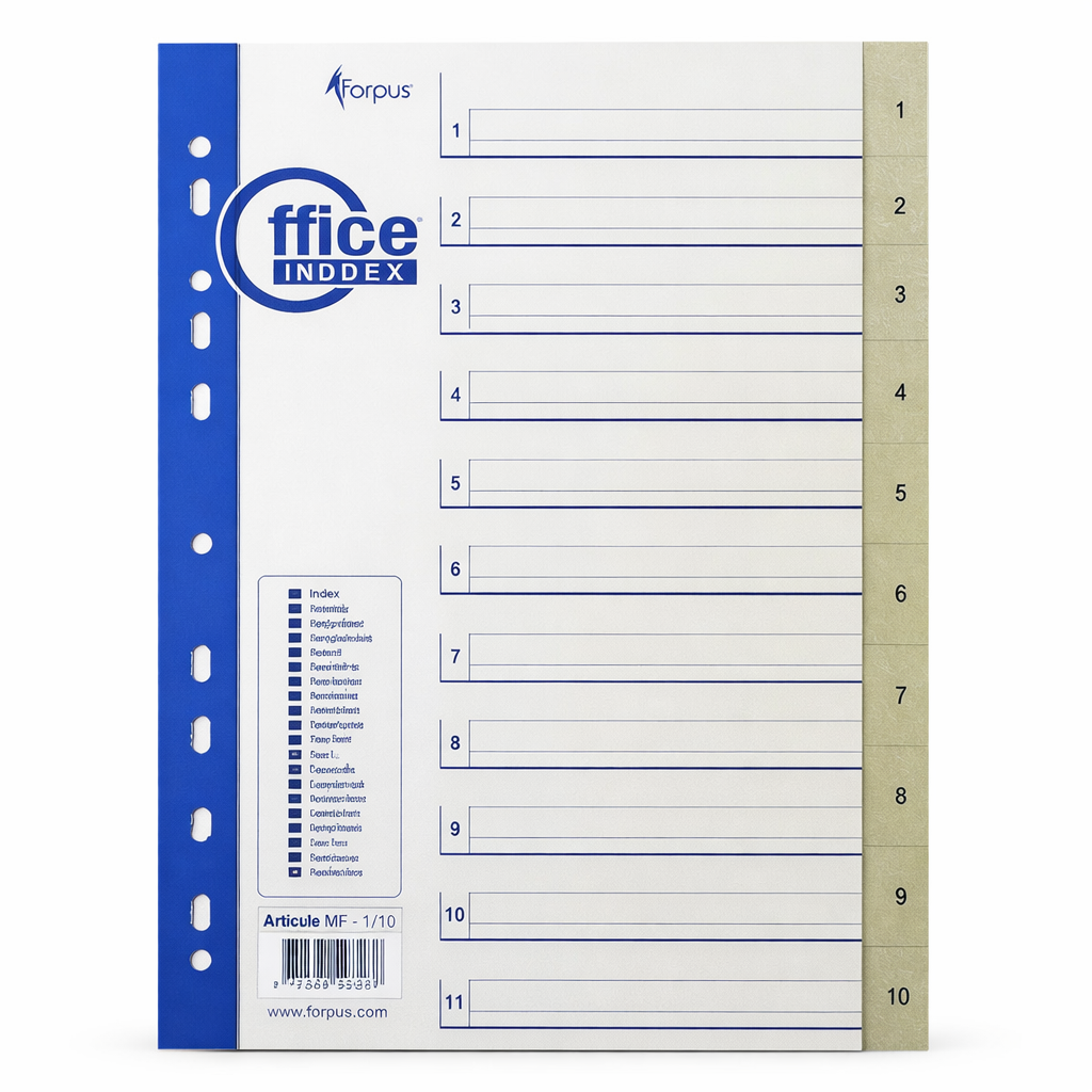 Index Separator Plastic A4 1-10, Set Separatoare Documente Numerotate, Organizator Biblioraft si Dosar pentru Birou, Scoala si Arhivare