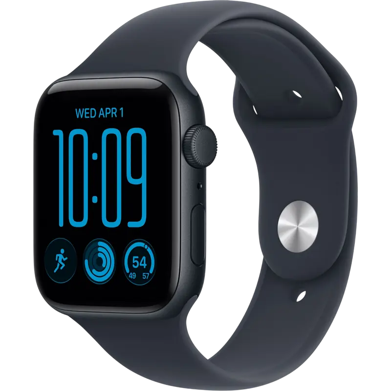 Apple Watch SE 3 44mm Aluminum Case with Navy Blue Sport Band - M/L MJL94 GPS, Midnight