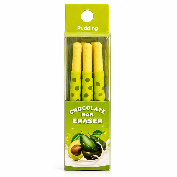 Set 3 Radiere Figurative Chocolate Bar, Model Fructe Asortate, Tip Baton de Ciocolata, Pentru Scoala si Birou