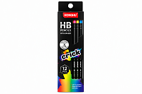 Creion simplu cu radiera colorata HONGHU Crack HL-25001  1/12