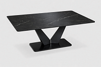 Masă extensibilă de dining "Apex Black" — Ceramică aspect marmură neagră (extensibil)