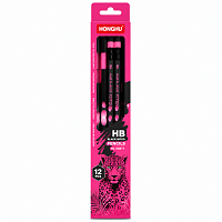 Creion simplu cu radiera colorata HONGHU Shine Life HL-25006  1/12