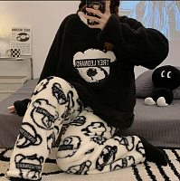Set călduros de pijama din fleece (hanorac + pantaloni)