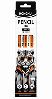 Creion simplu cu radiera HONGU Black Wood  HL-25011  1/12