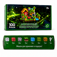 Set constructor magnetic creativ, 100 piese, joc educativ de construit pentru copii 3+