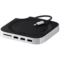 Satechi Mac Mini M4 Stand & Hub with SSD Enclosure, 2xUSB-A3.2 Gen2, USB-A2.0, SD.