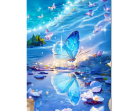Mozaic cu Diamante 40 x 50 cm Fluture Magic, Diamond Painting, Kit Creativ cu Strasuri Acrilice, Panza pe Targa